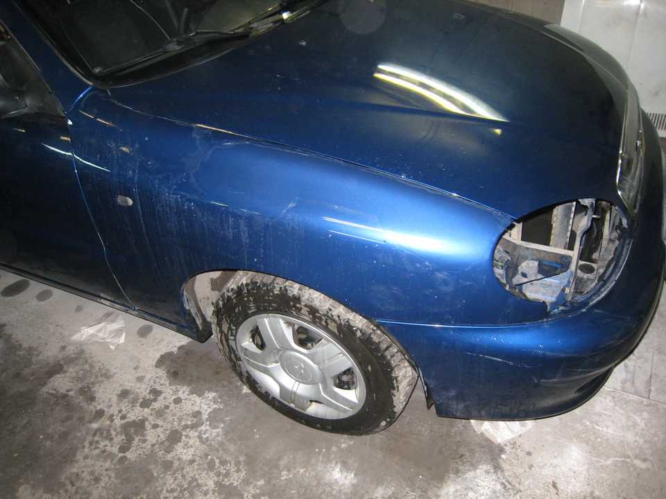 Замена правого крыла — chevrolet lanos, л., года на drive2
