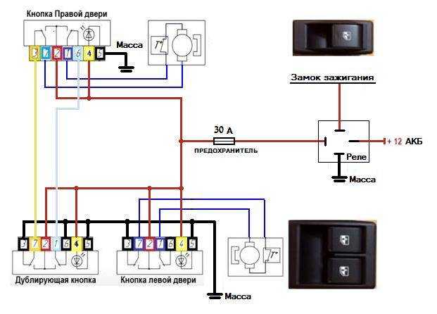 Схема стеклоподъемников ваз 2114 — подключения клавиши