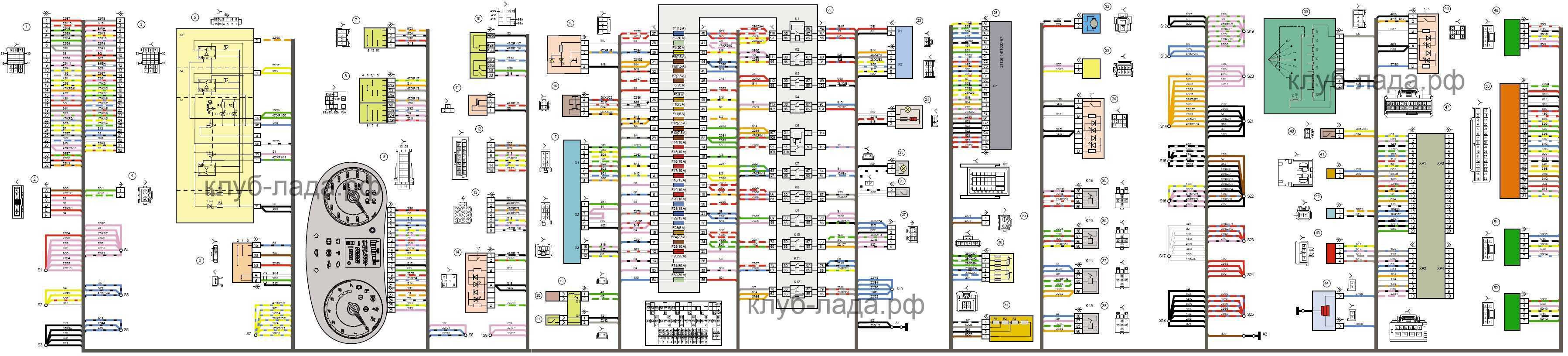 Схемы электрооборудования лада гранта с подробным описанием элементов